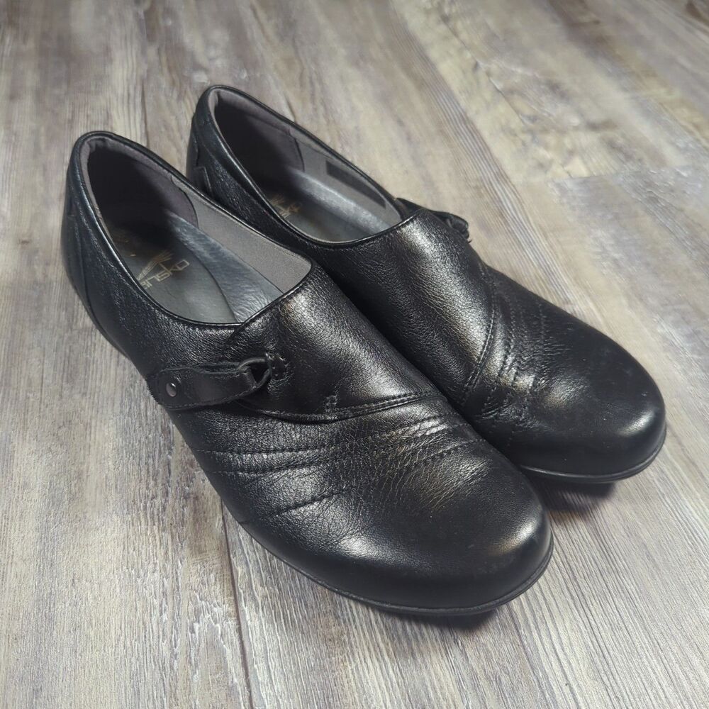 Dansko Clog Franny Women's Size 39 US 8.5 Black Milled Nappa Leather 5500020200